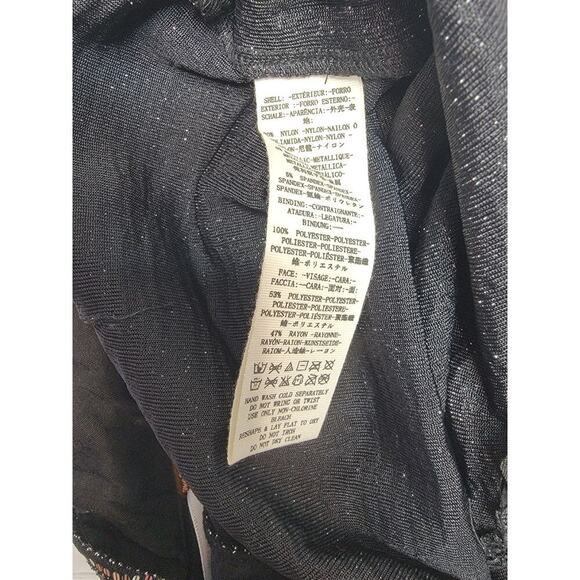 Free People Black Combo Shine On Women Pants size 4 Straight Crop Going Out NEW - Picture 6 of 8